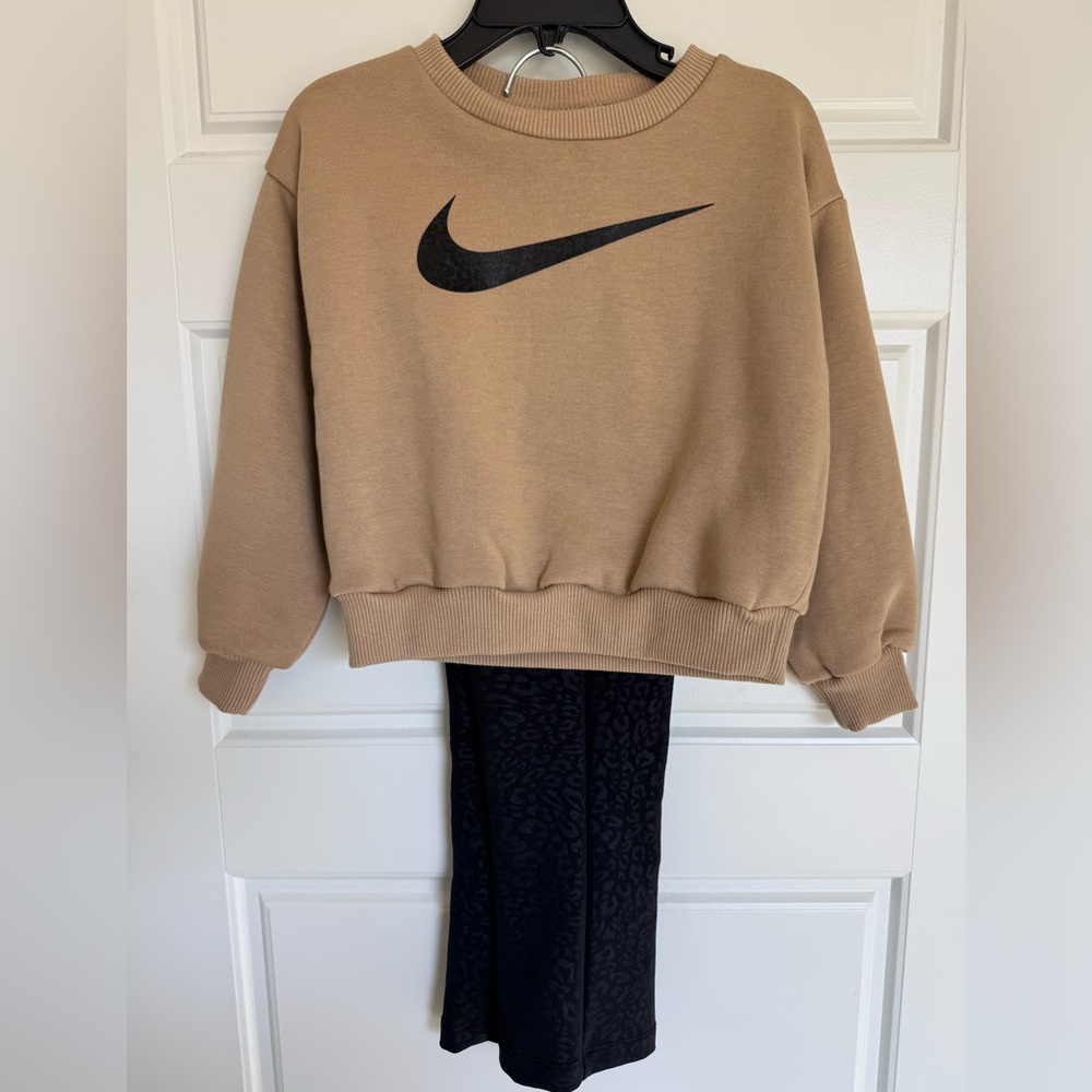 Nike Girls’ Brown Crew Neck Sweater and Legging Set